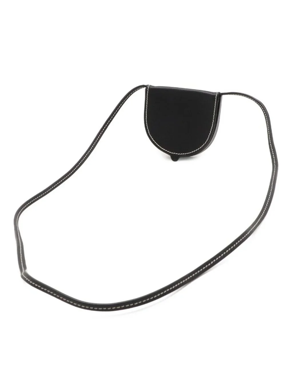 Loewe Anagram Heel Pouch Mini Shoulder Bag Pochette Calf Leather Black